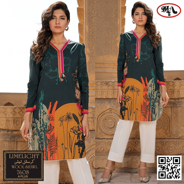 Lime Light Linen 3pcs With Wool Shawl