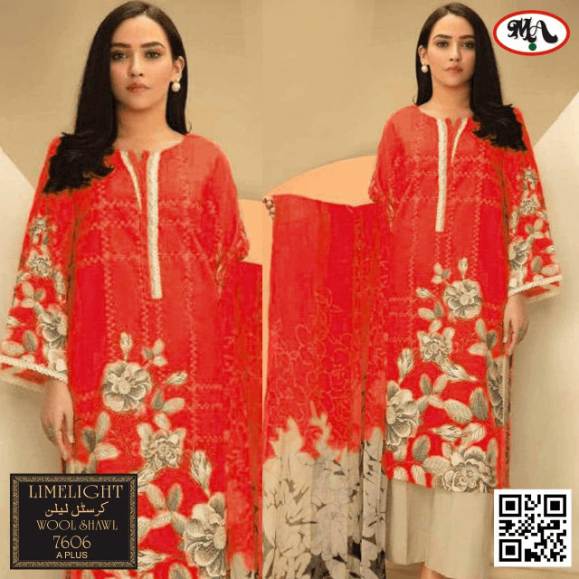 Lime Light Linen 3pcs With Wool Shawl